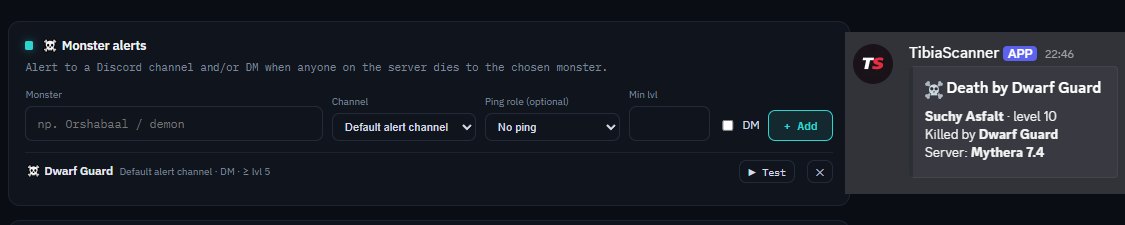 Monster alerts